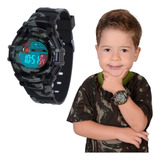 Relogio Infantil Masculino Prova D'água Camuflado Digital
