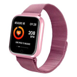 Relógio Inteligente Smartwatch T80 Rose/preto 2 Pulseiras