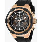 Relógio Invicta 28097 Aviator 50,5mm Ouro Rose Puls Silicone