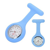 Relógio Lapela Silicone Azul Claro Enfermagem