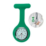 Relógio Lapela Verde Saúde Enfermagem Medico Broche Bolso 