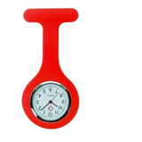 Relógio Lapela Vermelho Enfermagem Medico Broche Bolso Saúde