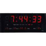 Relógio Led De Parede Digital Gigante Calendário Temperatura