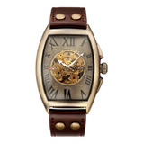 Relógio Luxo Masculino Shenhua Couro Marrom
