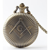 Relógio Maçonaria Maçom De Bolso Vintage Bronze Antigo . ' .