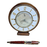Relogio Madeira Desperador Mesa Raro Não Funcion 15x6cm 530g