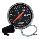 Relógio Manômetro Pressão Turbo 3kg + Copo + Kit Instalação