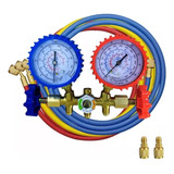Relógio Manômetro/manifold Ar Condicionado Mangueira 1,50