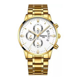 Relógio Masculino De Pulso Nibosi Ni2309 Dourado Original