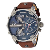 Relógio Masculino Diesel Modelo Mr. Daddy 2.0 Dz7314 Couro Marrom Azul
