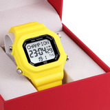 Relógio Masculino Digital Champion Yot Cp40181y Prova Dágua Correia Amarelo Bisel Amarelo Fundo Positivo