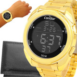 Relógio Masculino Dourado Condor Ouro 18k + Brinde Carteira