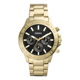 Relógio Masculino Dourado Fóssil Bq2822