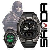 Relógio Masculino Led Digital Tatico Esportivo Shock Pulso Cor Da Correia Preto