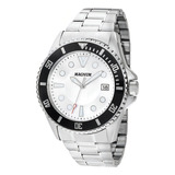 Relógio Masculino Magnum Original -ma33059q Cor Da Correia Prateado Cor Do Bisel Preto Cor Do Fundo Branco