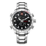 Relógio Masculino Naviforce 9093 Inox Digital Luxo