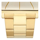 Relógio Masculino Orient Dourado Quadrado Com Data Antigo+nf