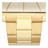 Relógio Masculino Orient Dourado Quadrado Com Data Antigo+nf
