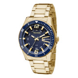 Relógio Masculino Technos Racer Dourado Cor Do Fundo Azul