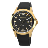 Relógio Masculino Technos Racer Preto Envio 24h Cor Do Bisel Dourado