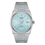 Relógio Masculino Tissot Prx Ice Blue T137.407.11.351.00 Cor Da Correia Prateado Cor Do Bisel Prateado Cor Do Fundo Azul-claro
