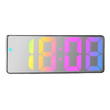 Relógio Mesa Digital Led Espelhado Portátil Usb Temperatura 