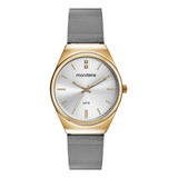 Relógio Minimalista Mondaine Feminino Original Versatil Gold