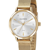 Relógio Mondaine Feminino Dourado Casual Fashion