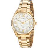 Relógio Mondaine Feminino Dourado Fundo Branco