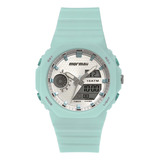 Relógio Mormaii Anadigi Verde Mo128008a Feminino Cor Da Correia Verde-claro Cor Do Bisel Verde-claro