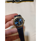 Relogio Natan!!! Coroa Rosqueada! Fundo Azul! Pulseira Nova
