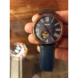 Relógio Natan Automático Calibre 911 Masculino Em Couro Azul