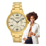 Relógio Orient Feminino Analógico Dourado Fgss1198