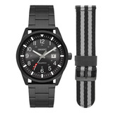 Relógio Orient Masculino Preto Solar+pulseira Mpss1044