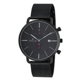 Relógio Oslo Original Masculino Preto Slim Com Cronógrafo