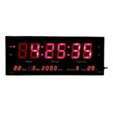 Relógio Parede Led Digital Gigante 36cm Data Vermelho