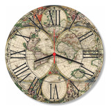 Relógio Parede Mapa Mundi Mundo Globo