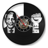 Relógio Parede Nelson Mandela Vinil Lp Decoração Industrial