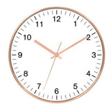 Relógio Parede Plástico E Aluminio Detached Branco E Cobre