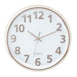 Relógio Parede Plástico/aluminio Clear Numbers Branco/cobre