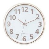 Relógio Parede Plástico/aluminio Clear Numbers Branco/cobre