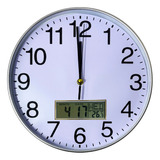 Relógio Parede Visor Digital 30cm Moderno