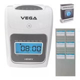 Relógio Ponto Henry Vega 100 Cartões C/ Chapeira Sistema Top
