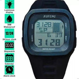 Relgio Preto Digital De Pulso Prova Dgua Esportivo Surf Surfista Natao Nadador Mergulhador Mergulho Resistente At 30 Metros De Profundidade Cronmetro Alarme Luz Led Pulseira Silicone Soft