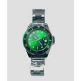 Relógio Pulso Automático Verde Submarino  Marca Lige  10045