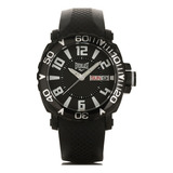 Relógio Pulso Everlast Masculino Aço Silicone Preto E185