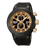 Relógio Pulso Everlast Masculino Cronografo Aço Preto E585