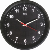 Relógio Redondo Preto Fundo Preto Liso
