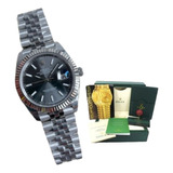 Relógio Rolex Datejust Cinza Safira Eta 3235 Super Clo Suíço