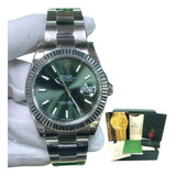 Relógio Rolex Datejust Verde Safira Eta 3235 Super Clo Suíço
